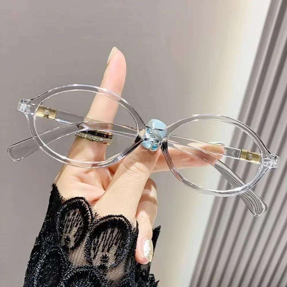Y2k Kleine Ovale Brillenrahmen Damen Herren Blaulichtfilterbrille Retro Optischer Rahmen Trendiger Stil Brille Weiblich Männlich