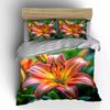 Lily Flower Decor Set Soft Comfortable Duvet Cover Bedding Set Included 1*Duvet Cover & 2*Pillowcases, Gift