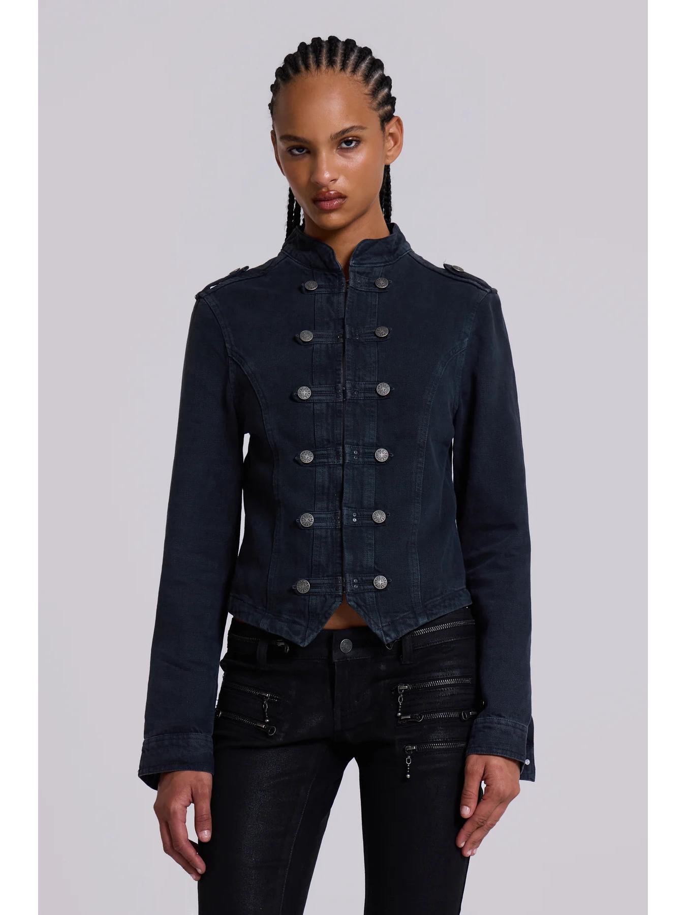 

2026 New Arrival Women s Casual Blue Denim Jacket with Long Sleeves and Single-Breasted Design. L