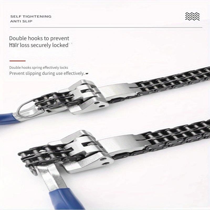 Cheie reglabilă tip lanț pentru filtru de ulei de motor - Instrument anti-alunecare pentru demontare și asamblare ușoară, Grilă de ulei, Universal