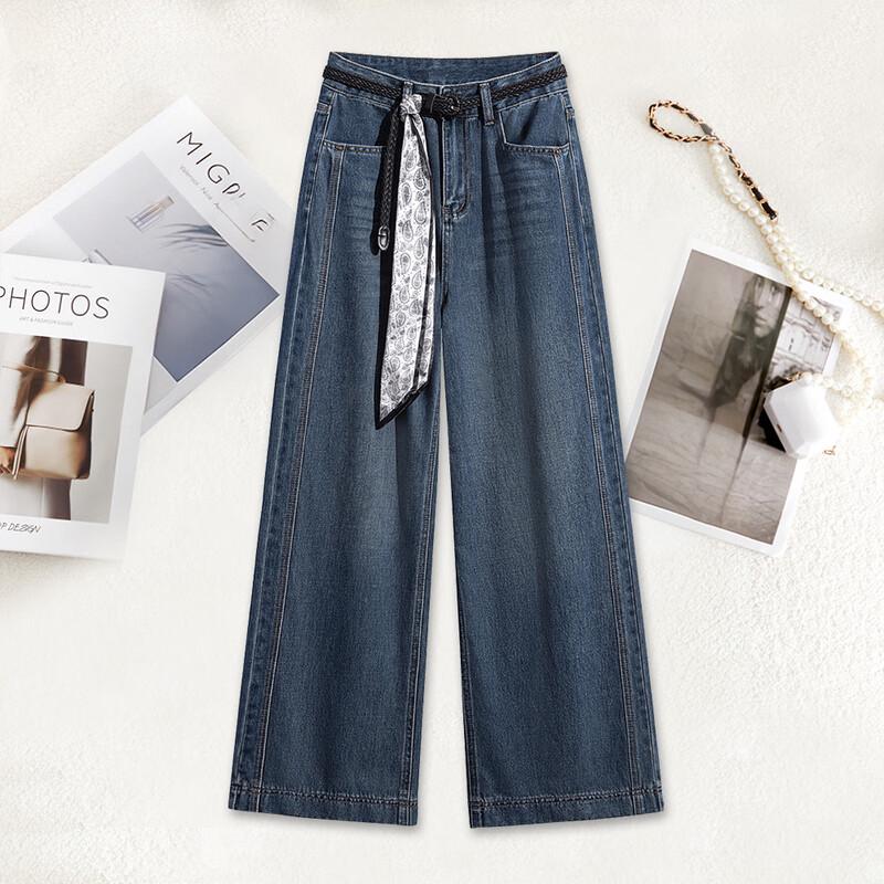 

Women s High-Waist Washed Straight-Leg Jeans M