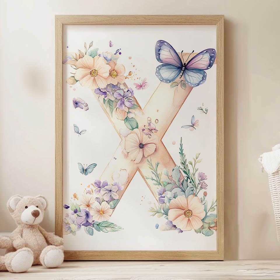 Plakat Kwiatowe X Plakat Kwiatowe X, 30X40 Cm, Rama Drewniana Ciemny Brąz, Papier Matowy 230 Gsm