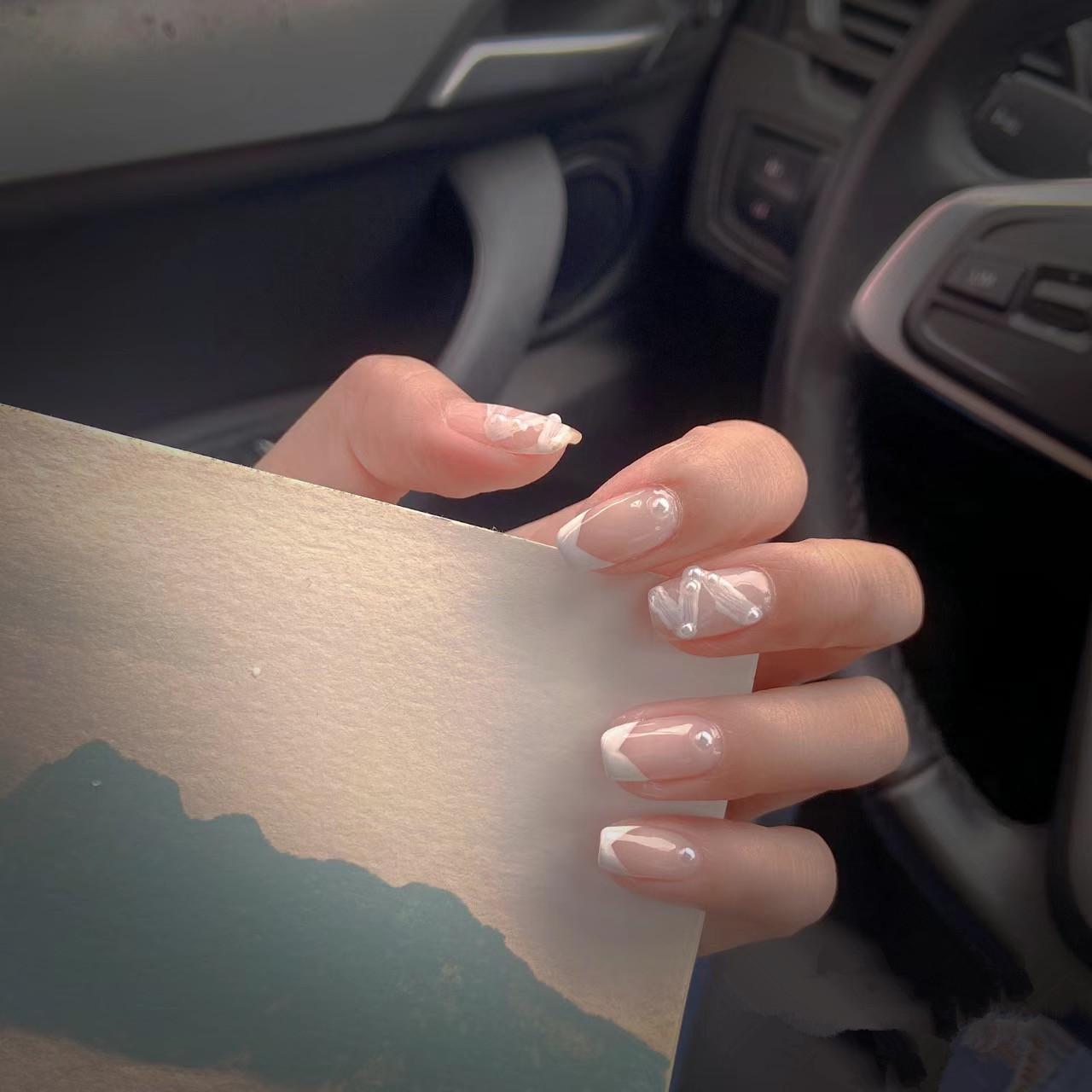 

Лента Жемчужно-белый Французский маникюр Короткий Отбеливающий Накладной ноготь Патч