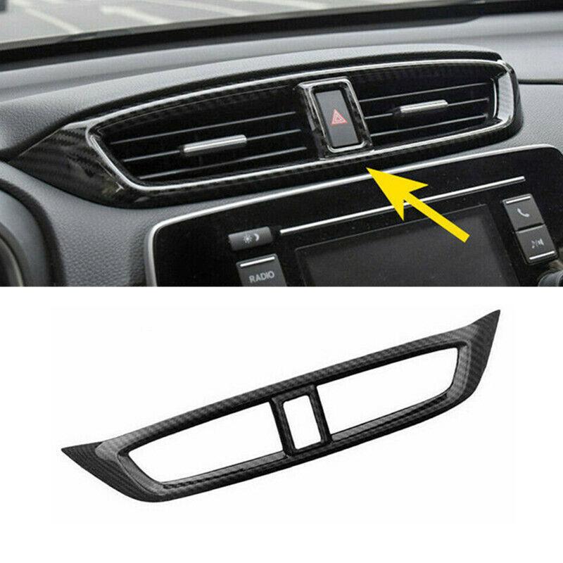 For Honda CR-V CRV 2017- Carbon Fiber Center Air Vent Outlet Cover Trim