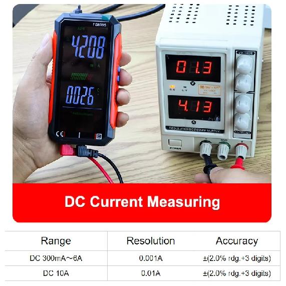 Voice Broadcast Digital Multimeter 6000 Counts Auto-ranging DMM Multi Tester Easy To Read with Carry Case for Continuity Diode N