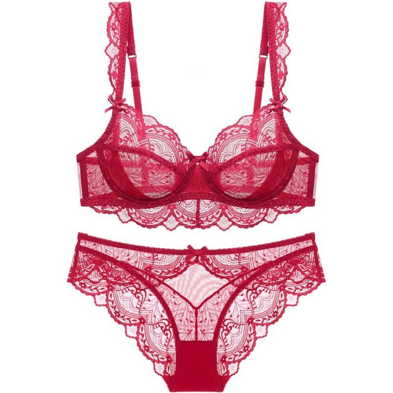 LangSha Women's Sexy Lace Push-Up Bra Set