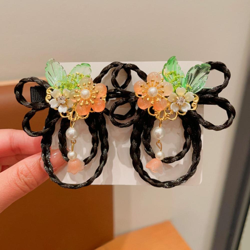 Tassels Chinese New Year Headwear Red Ancient Style Hairpin Lovely Hanfu Hair Sticks  Baby