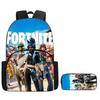 2Pcs Set Backpack With Front Pocket And Pencil Bag,Cartoon Fortnite School Bags For Boys Girls Age 5-10,Durable Lightweight Bags