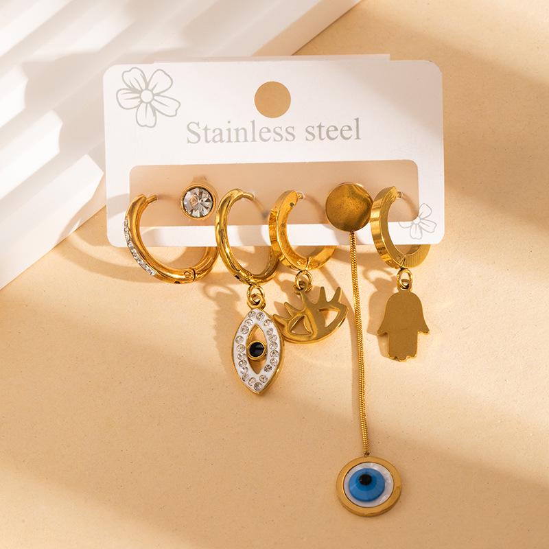 Stainless Steel Light Luxury Stud Earrings: Elegant Pastoral Style for Daily Wear