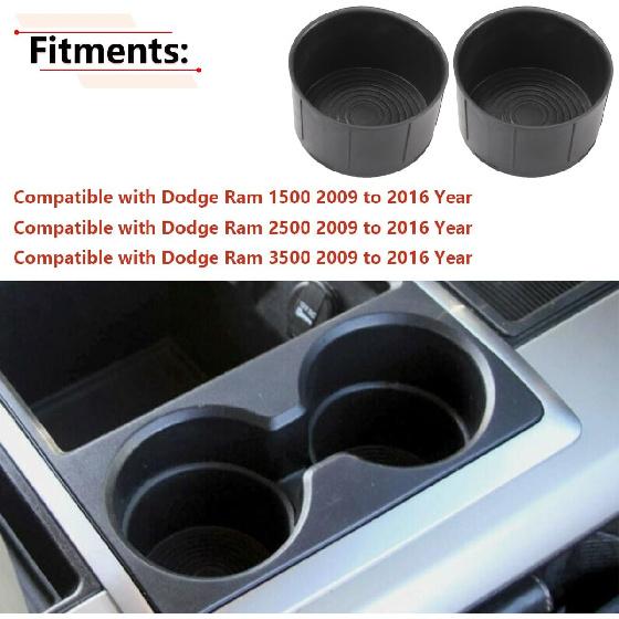 RLB-HILON 2PCS Cup Holder Ert Compatible With Dodge Ram 1500 2500 3500 2009 2010 2011 2012 2013 2014 2015 2016 Year, For 1EB17DX9AB 1EB17DX9