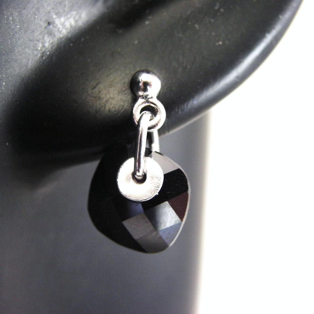 Les Trésors De Lily [G0647] - Boucles Argent 'Linda' noir argenté (rhodié) - 10 mm