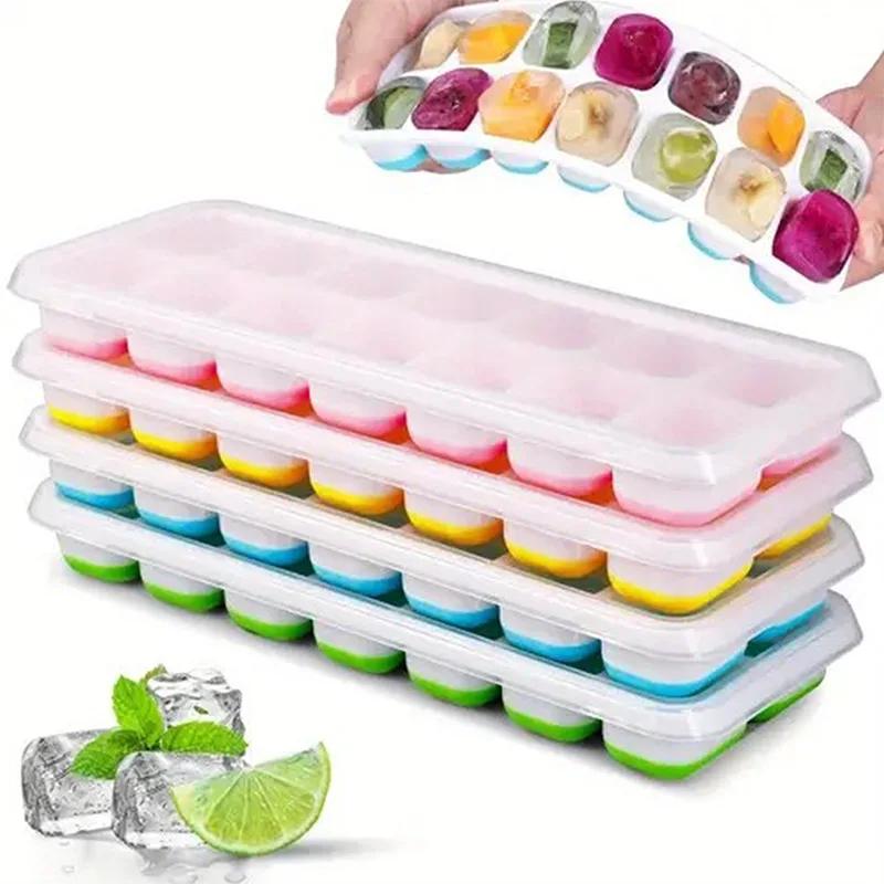 14 Grid Ice Cube Tray Silicone Mold Square Ice Cube Tray Mold Ice Cube Maker Non-toxic Durable Bar Pub Wine Ice Blocks Maker.