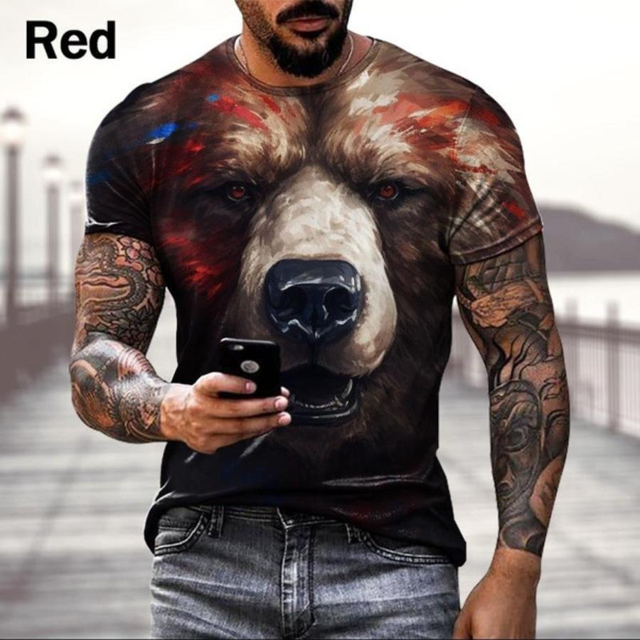 Streetwear Bear Series 3D Printed T Shirt Men's Animal Tees Casual Outfit Summer Short Sleeve T Shirts