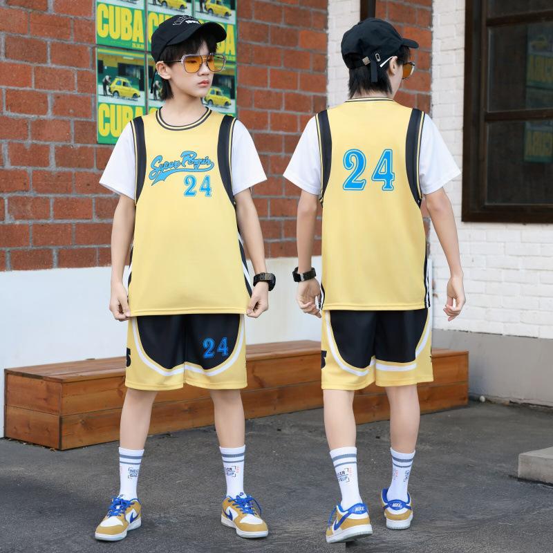 Kinder Basketball Anzug, Kindergarten Aufführungsanzug, Grundschule Trainingsanzug, Jungen und Mädchen Kurzarm Wettkampf Trikot