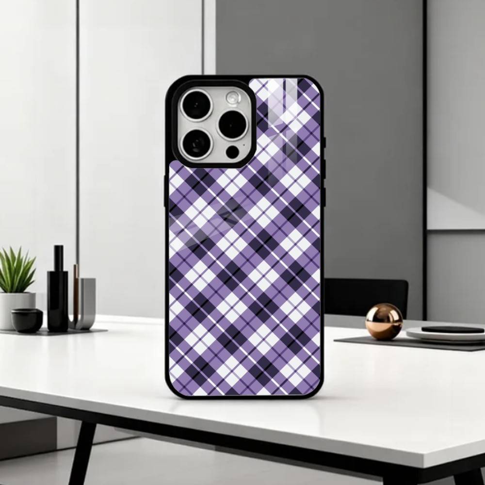 Cool P-Purple P-Plaid Pattern   Phone Case For iPhone17,16,15,14,13,12,11 Plus,Pro Max Magnetic For Magsafe Wireless Charging