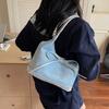 Lässige Denim-Achseltasche Damen neue Mode College-Stil Tragetasche Splicing Umhängetasche