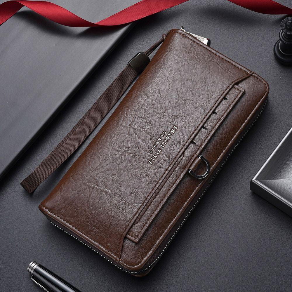 Simple Purse Men PU Wallet Multi Slot Large Capacity Long Wallet Coin Purse Card Brand Business Clutch Bag Women