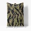 Soft Tiger Stripe Camo Flannel Throw Blanket for Bed Sofa Home Decor Office Nap  Cozy Bedspread for Living Room