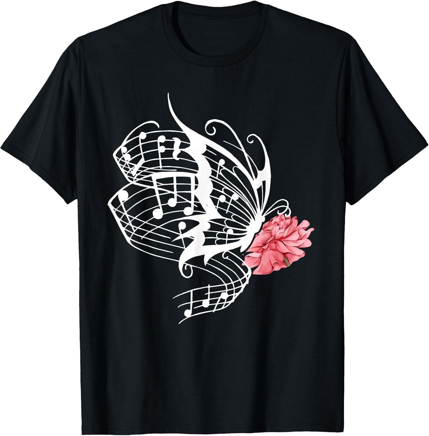 NEW LIMITED! Music Butterfly Music Note Music Teacher Lover Tee - MADE IN USA M