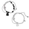 2PCS Cute Halloween Couple Bracelets Pearl Beaded Ghost Pendant Bracelet  Friends
