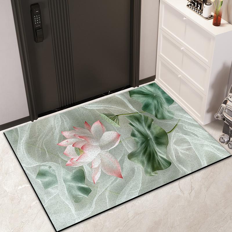 Door Lotus Silk Mat Household Door Door Dirt Mat Outdoor Dirt Resistant Dust Removal Can Be Tailored Carpet
