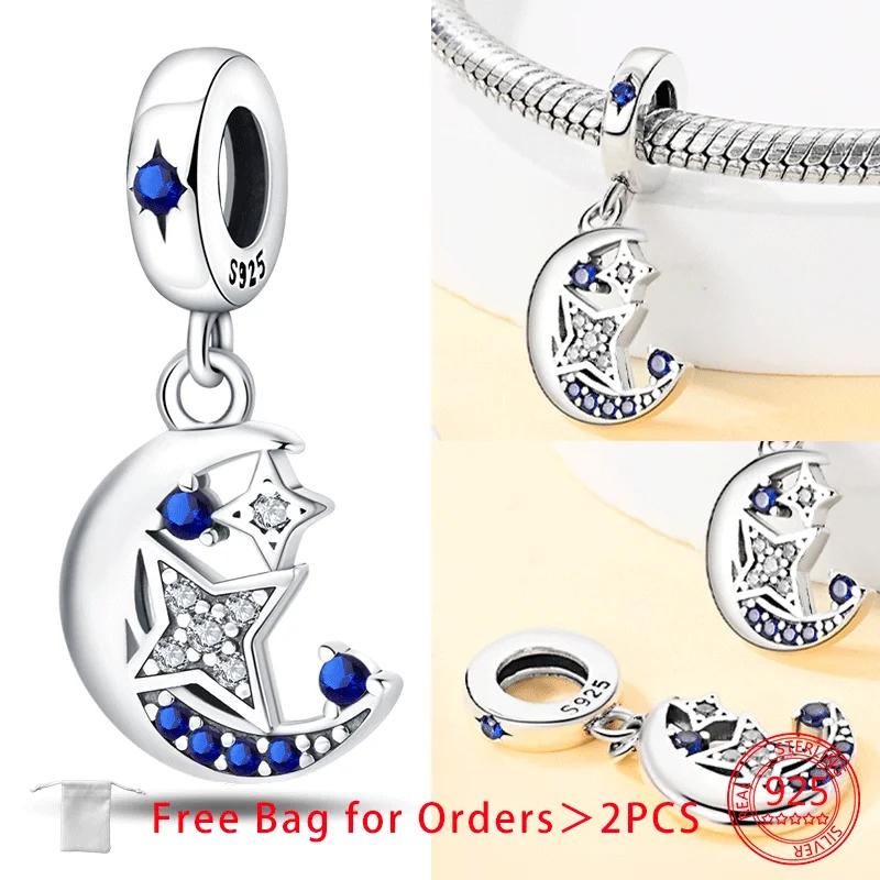 Sun Moon Star Astronaut Charms Beads Copper Zircon Pendant Fit Diy Original Bracelet Necklace Fine Jewelry Birthday Gift