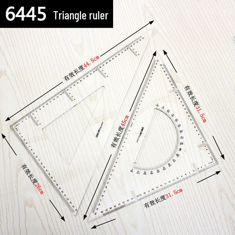 Deli 43cm Equilateral Triangle Protractor and Drafting Ruler Set 43cm Scales