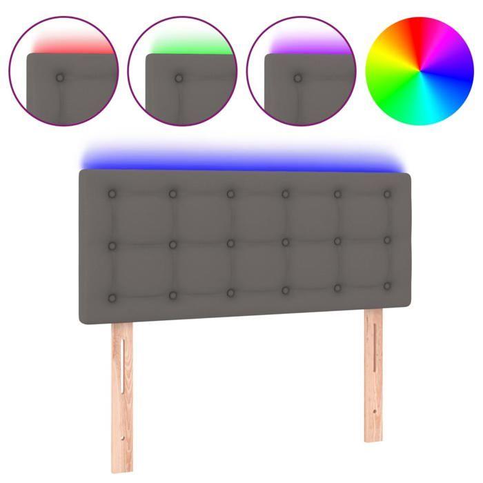 VidaXL LED Headboard Bedroom Furniture Single Bed Accessory Headboard Interior Grey 80x5x78/88 3121688