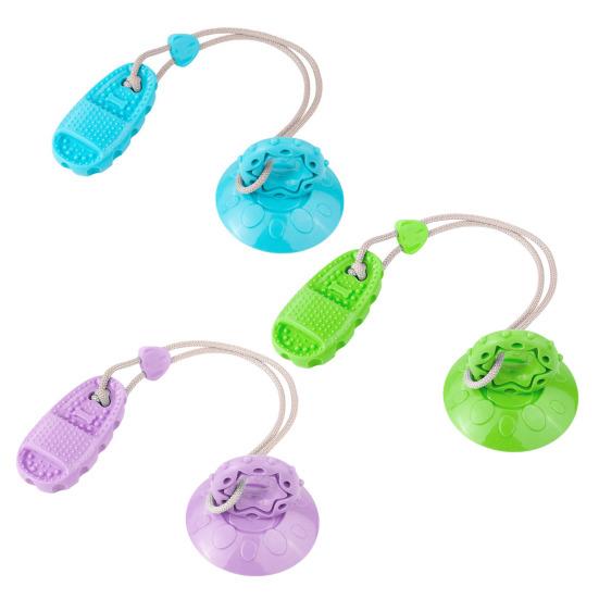 Suction Cup Dog Toy Rubber Slipper Dog Chew Toy Interactive Rope Tug of War Dog Toy for Indoor Dogs Puppy Teething Solo Entertainment