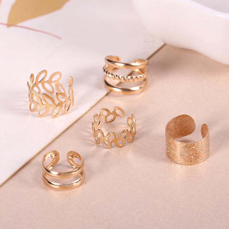 Creative Ear Cuff Set: Five-Piece Fashionable Solid-Color Clip Collection