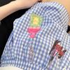 Creative Dopamine Plaid Shorts for Women In Summer New Casual Hoodies Loose Wide-leg Beach Pants