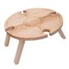 Portable Wine Picnic Table with 4 Wine Glasses Holder Lightweight Snack Tray Foldable Wine Tray for Party Camping Beach