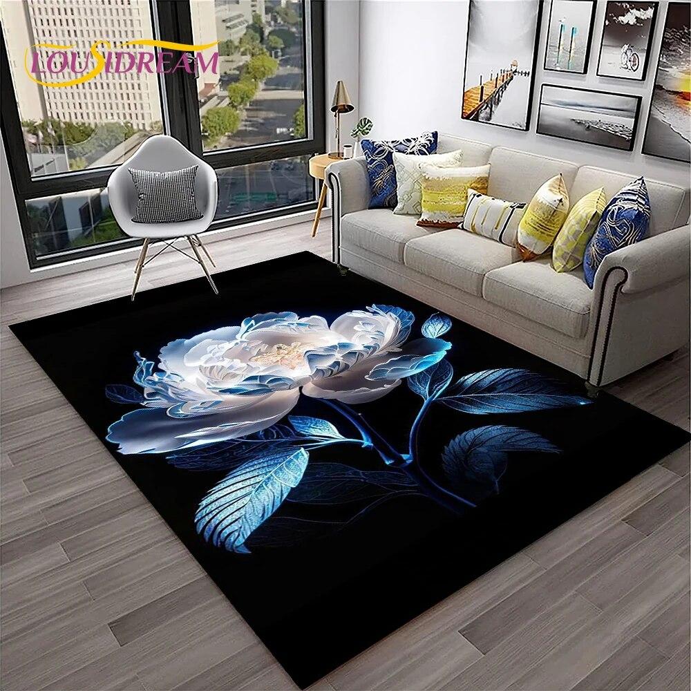 Růžové Láska Květiny Sedmikráska Severský Koberec Kobereček pro Domov Obývací Pokoj Ložnice Pohovka Dekorace Rohožka,Koberec do Dětského Hracího Koutku Protiskluzová Podložka na Podlahu