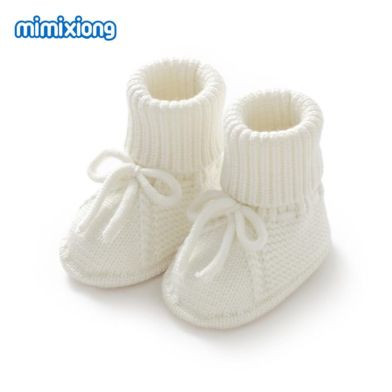 Baby Erste Lauflernschuhe Atmungsaktiv Rutschfest Gestrickt Neugeborenes Säugling Jungen Mädchen Einfarbig Stiefeletten Prewalkers 0-18m Kleinkind Unisex Schuhe
