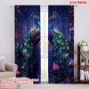 2pcs,2D Plane Printing Pattern Curtains Peacock Dreamscape Versatile Durable Polyester (without Rod) Home Decor Use for Living