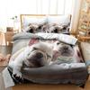 Bulldog Duvet Cover French Bulldogs Bedding Set Twin Polyester Chocolate Puppy Pet Doggy Animal Quilt Cover For Dog Lover Gifts