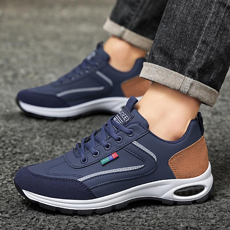 Fashion Men Sneakers Non Slip Training Men Shoes Pu Leather Lace Up Ultra Light Running Shoes High Quality Tennis Shoes