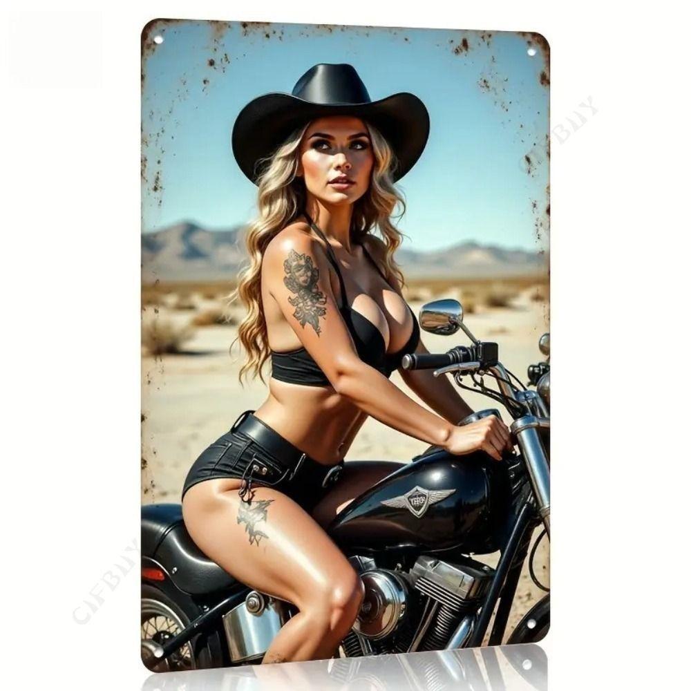 Moto metal interior plaque in the garage in the bar on the wall 20x30cm