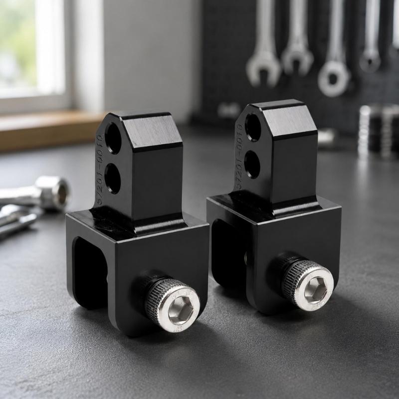 Motorcycle Shock Height Adapter Pair, 2-Piece Aluminum Set Designed for Controlled Suspension Mounting Position Adjustment Tasks and Changes