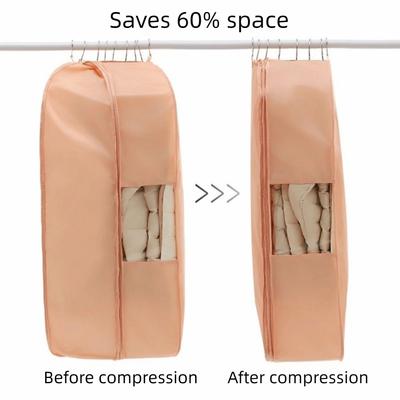 Visible Down Jacket Compressed Dust Cover Protective Dust-proof Clothes Garment Bag with Zipper Space Saving