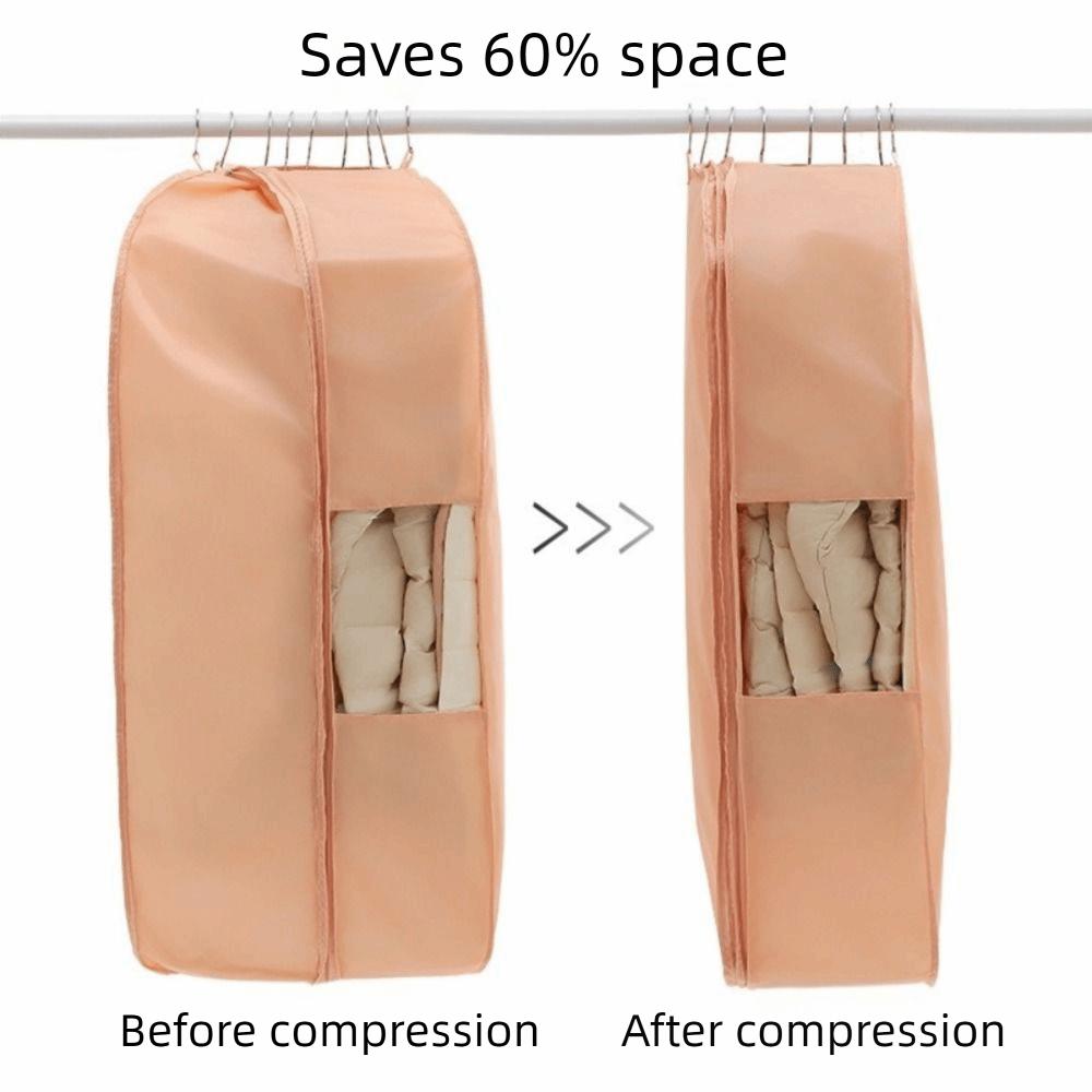 Visible Down Jacket Compressed Dust Cover Protective Dust-proof Clothes Garment Bag Space Saving with Zipper