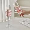 2pcs Clear Champagne Flutes 3D Bow Goblet Unique Drinking Glasses  Party Supplies