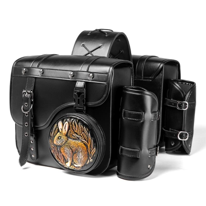 

Motorcycle Tool Bag Travel Luggage Storage Bag Universal Side Bag Over Saddles Bags Motorbike Retro Punk Style Saddlebag