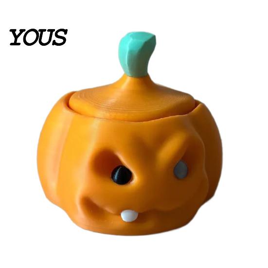 Reusable Plastic Pumpkin Bucket Halloween Candy Box, 3D Printed Container, Fillable Small Trinket Box for Jewelry Treat Trick or Treat, Party