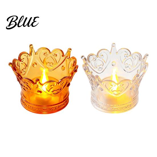 Flameless Faux Crystal Candle Night Birthday Party Supplies Romantic Wedding Decor European Style Ornament Crown LED Tea Light Creative Gift
