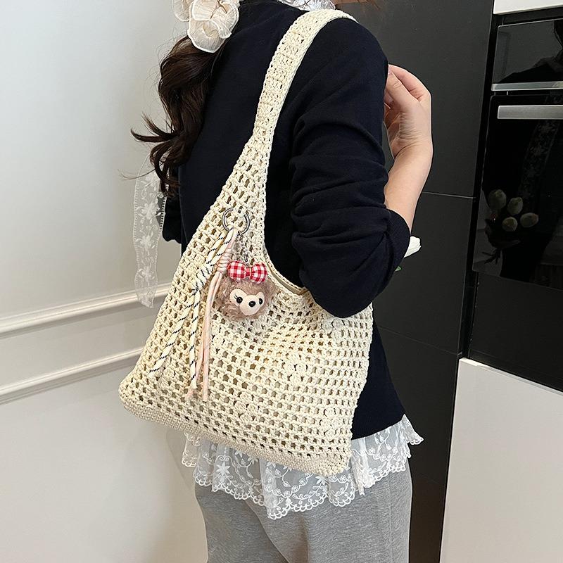 Lazy Knitted Straw Bag Women's New Large-capacity Woven Shoulder Bag Casual Versatile Tote Bag