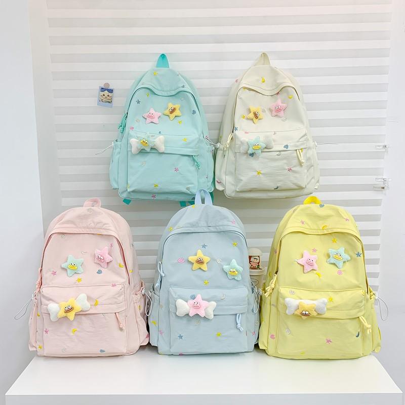 2025 Korean version schoolbag ins niche girl backpack stars cute backpack junior high school student schoolbag female