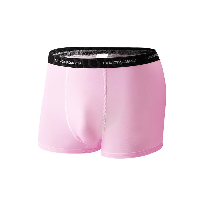 Plus Size Men Summer Thin Solid Color Antibacterial Comfortable Breathable Flat Angle Underwear
