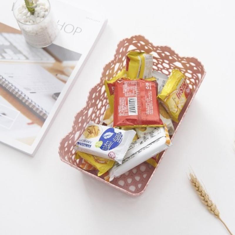 Großer Hohlplastik-Aufbewahrungskorb Tragbar Mehrzweck-Schreibtischorganizer für Wohnheimstudenten Kosmetik Snack Obstaufbewahrung