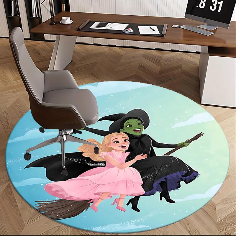 Wizard of Oz,Witch Print Chair Mat Round Rug Office Carpet, Non Slip, Suitable for Living Rooms, Bedrooms,Decor1205939a